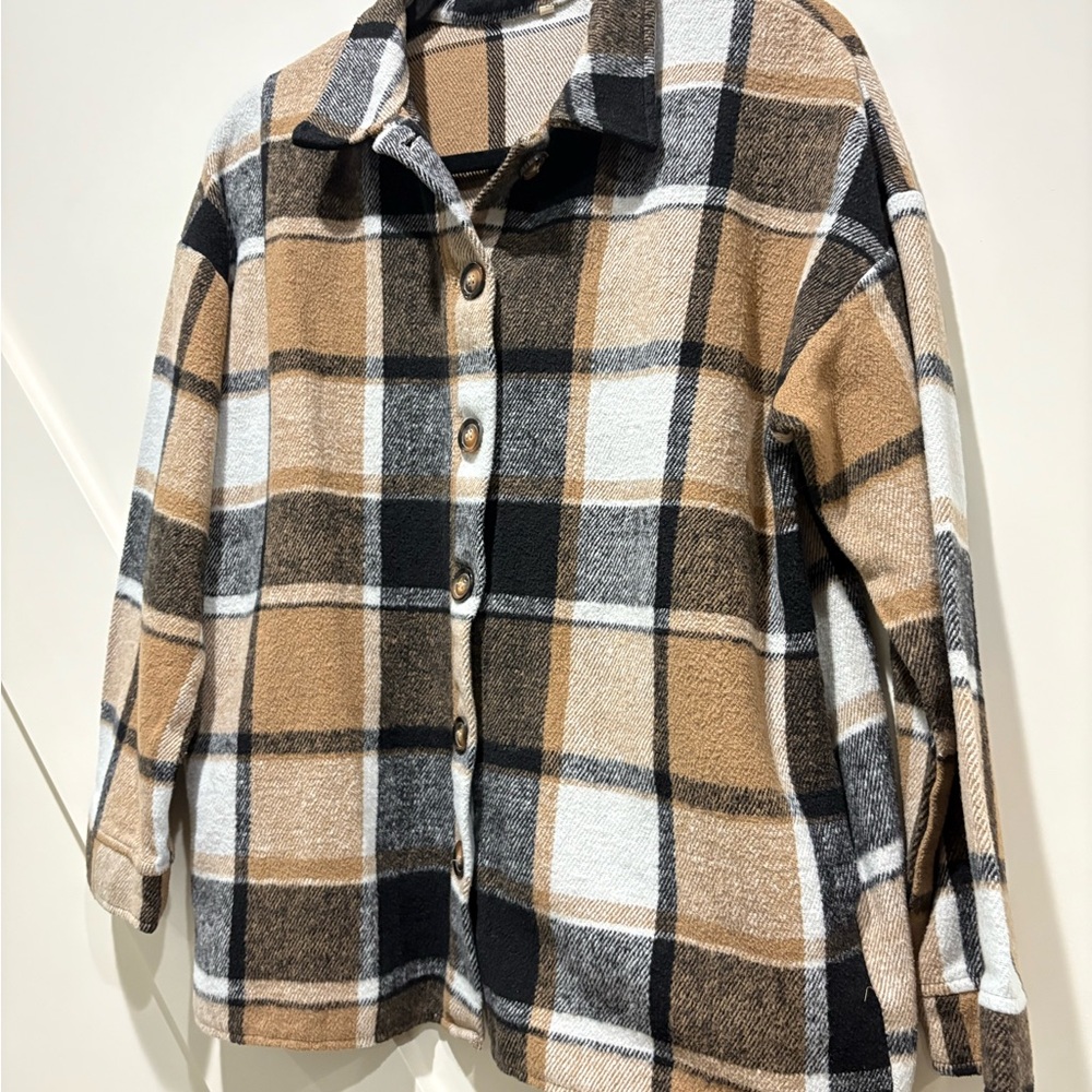 Plaid Button-Up Long Sleeve